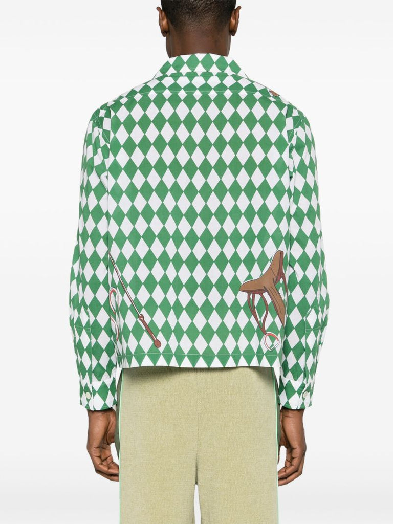 Green Jockey Diamond Cotton Shirt
