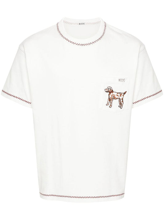 White Griffon Pocket Cotton T-shirt