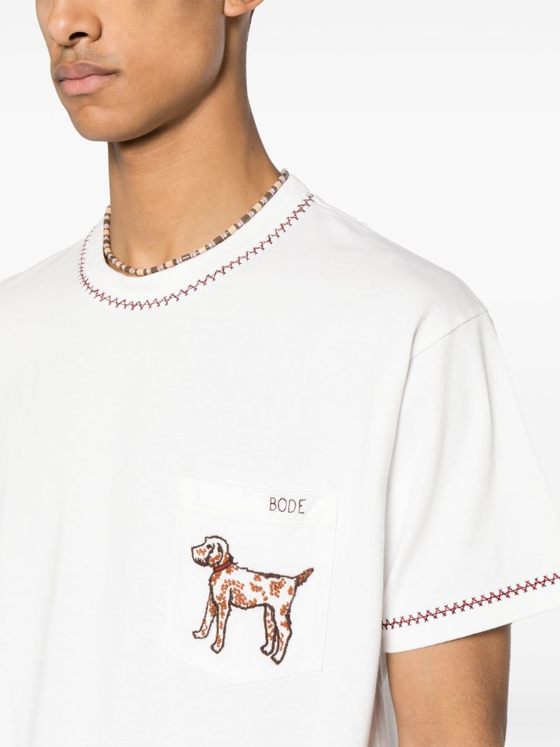 White Griffon Pocket Cotton T-shirt