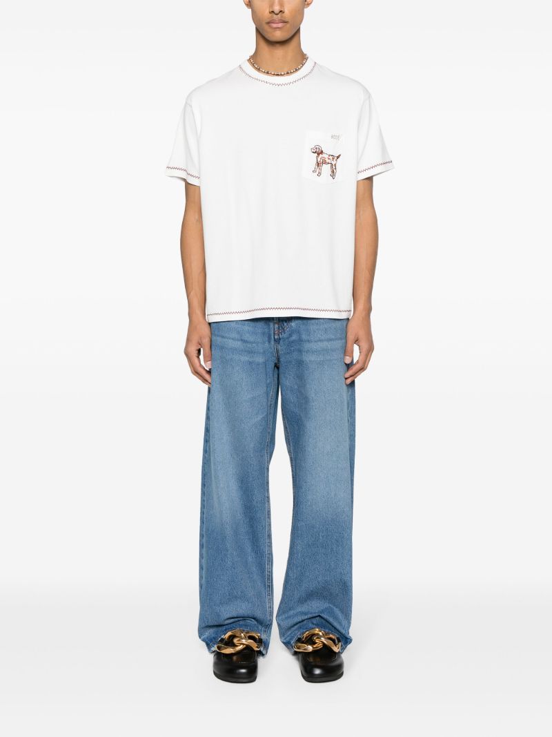 White Griffon Pocket Cotton T-shirt