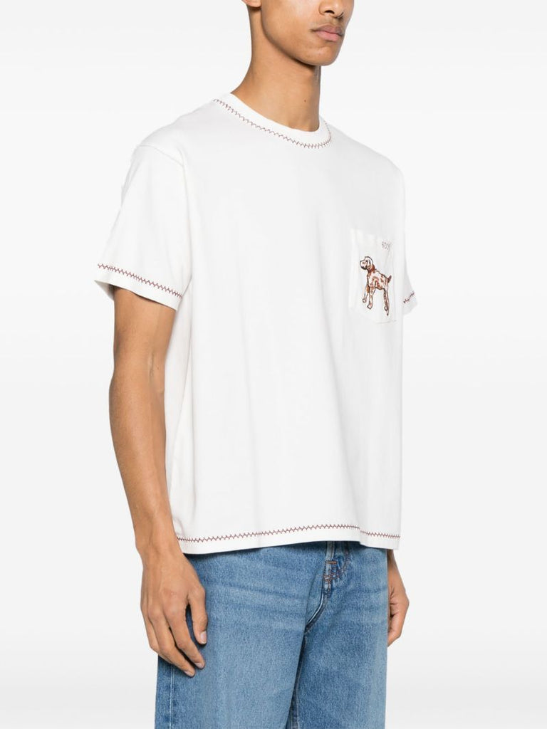 White Griffon Pocket Cotton T-shirt