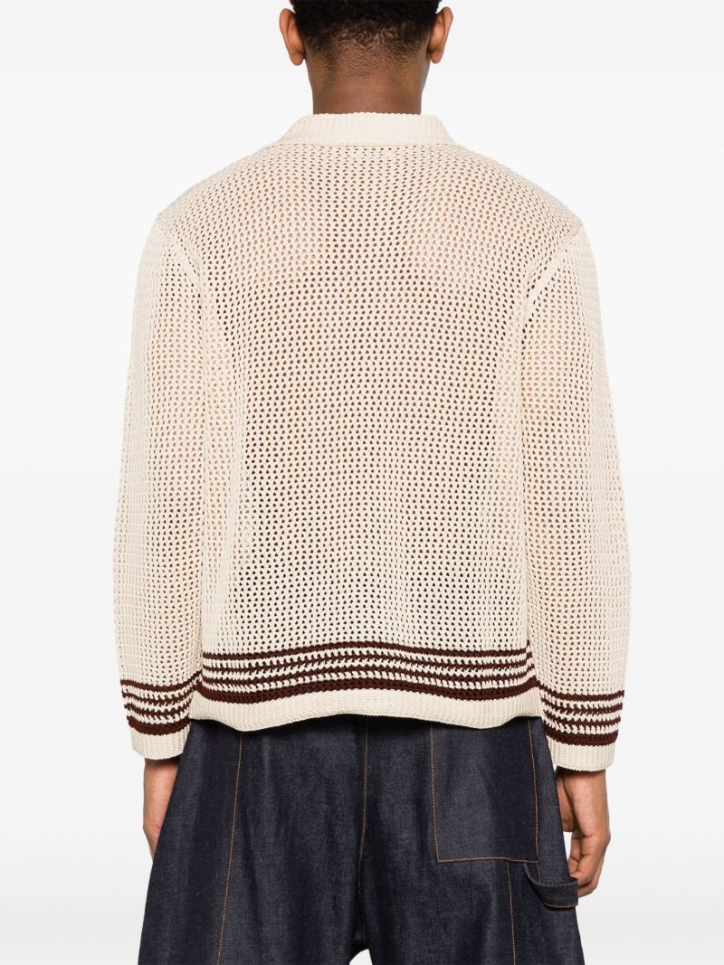 Neutral Bayberry Open-knit Cardigan