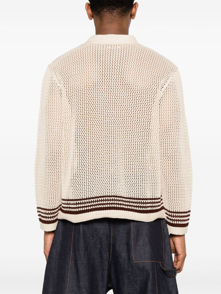 Neutral Bayberry Open-knit Cardigan