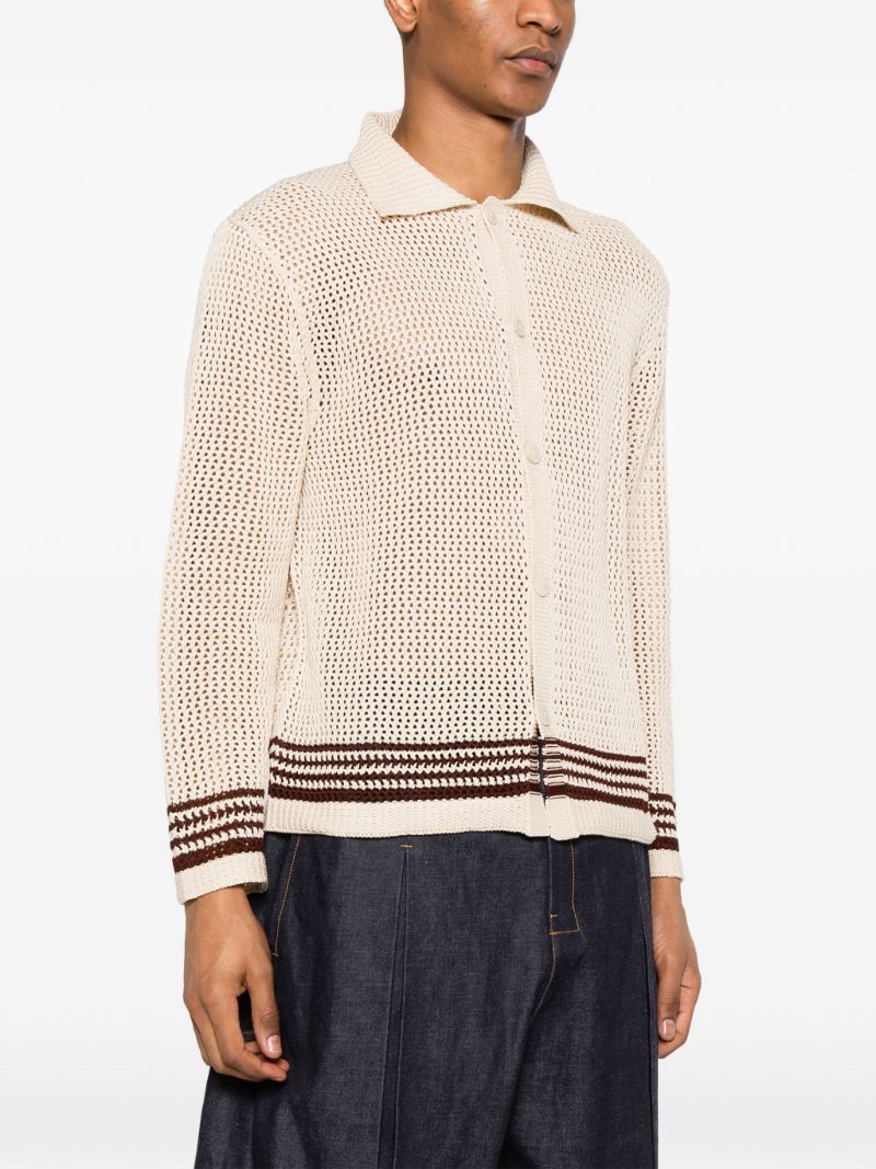 Neutral Bayberry Open-knit Cardigan
