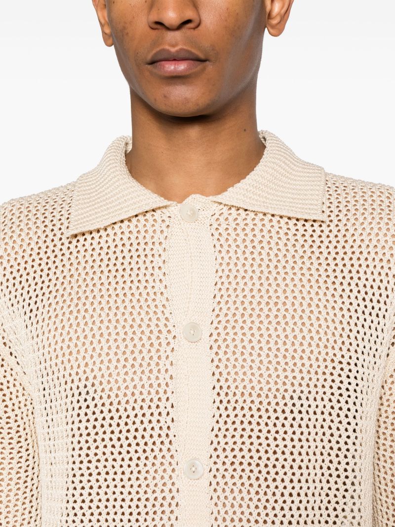Neutral Bayberry Open-knit Cardigan