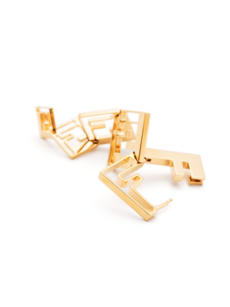 Gold-tone Forever Fendi Drop Earrings