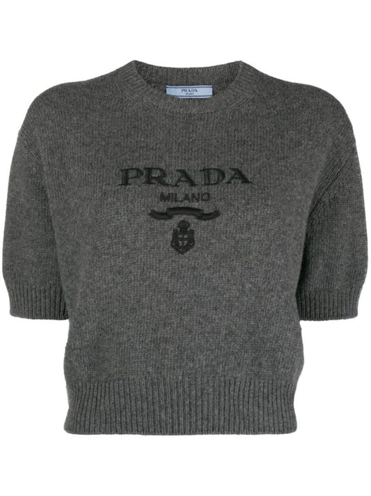 Grey Logo-embroidered Sweater