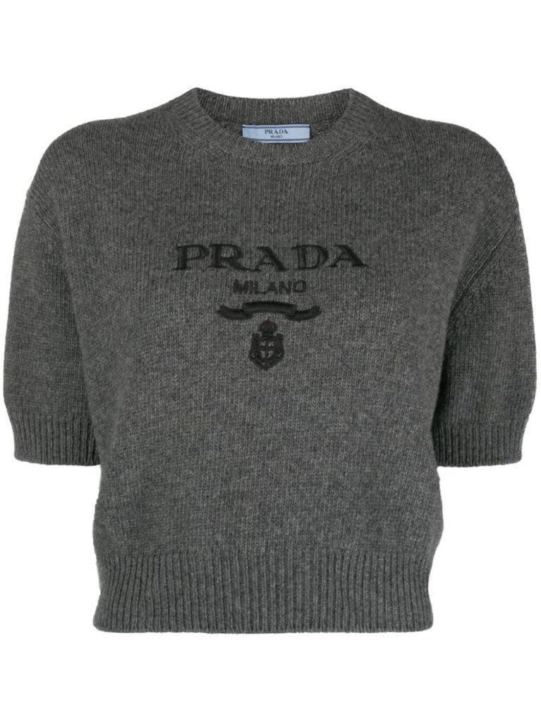 Grey Logo-embroidered Sweater