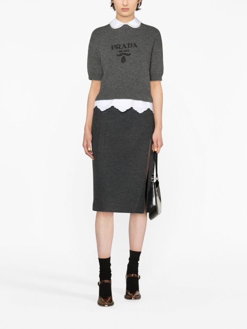 Grey Logo-embroidered Sweater