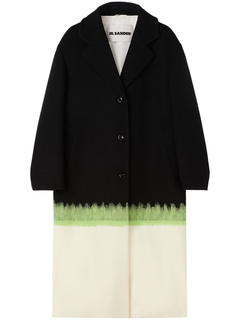 Black Single-breasted Virgin Wool Coat