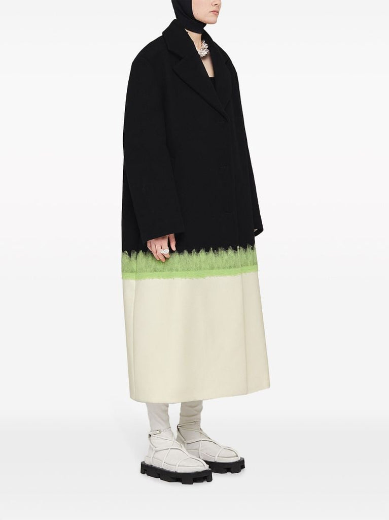 Black Single-breasted Virgin Wool Coat
