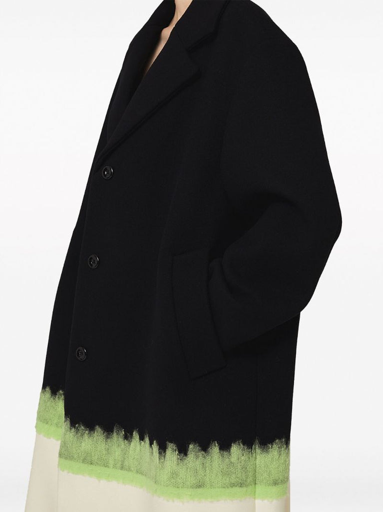 Black Single-breasted Virgin Wool Coat