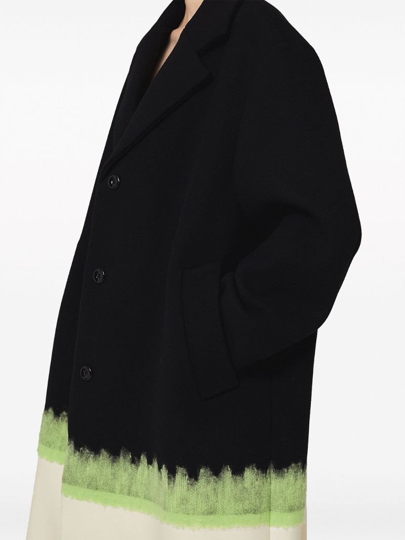 Black Single-breasted Virgin Wool Coat