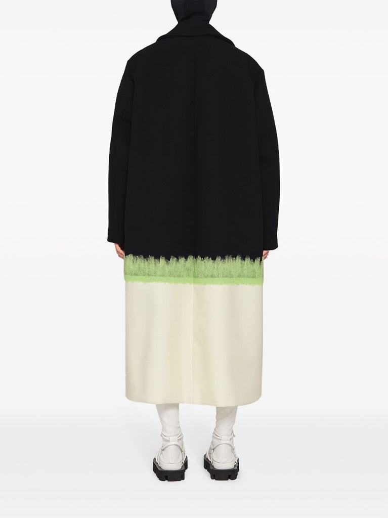 Black Single-breasted Virgin Wool Coat