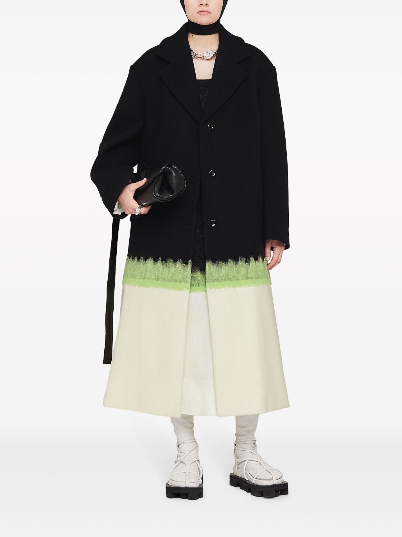 Black Single-breasted Virgin Wool Coat