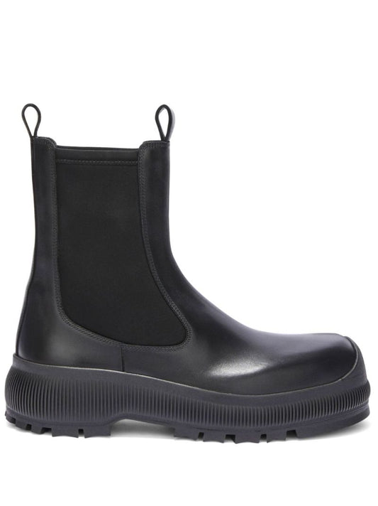 Black Leather Chelsea Boots