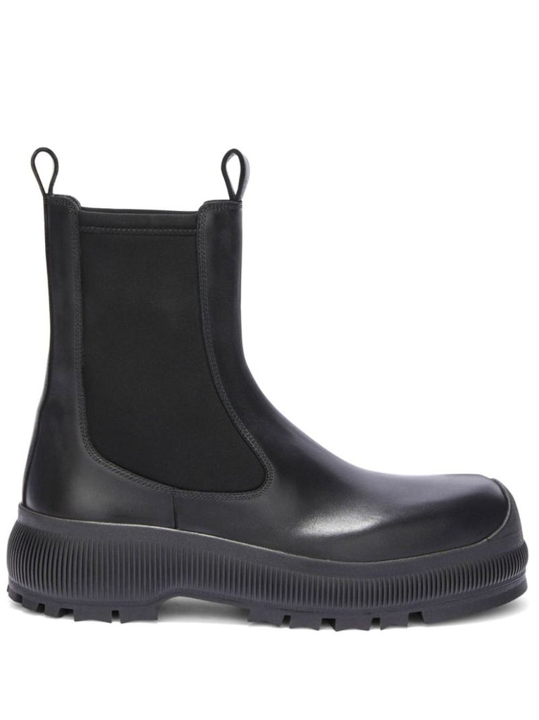 Black Leather Chelsea Boots