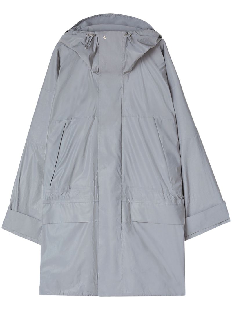 Grey Mid-length Rain Coat