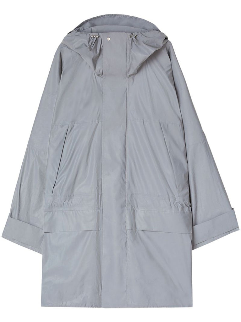 Grey Mid-length Rain Coat