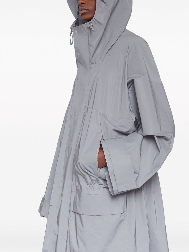 Grey Mid-length Rain Coat