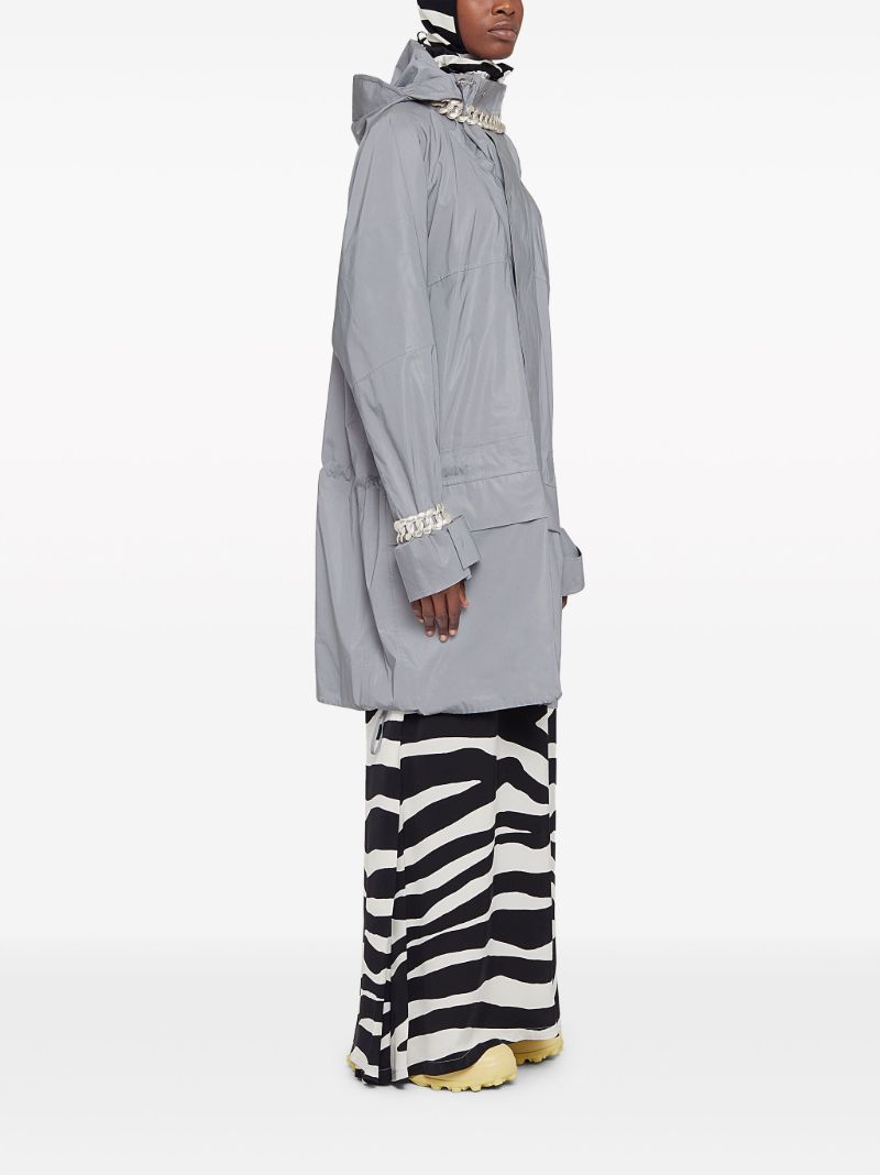 Grey Mid-length Rain Coat