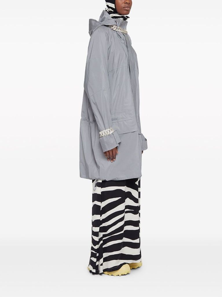 Grey Mid-length Rain Coat