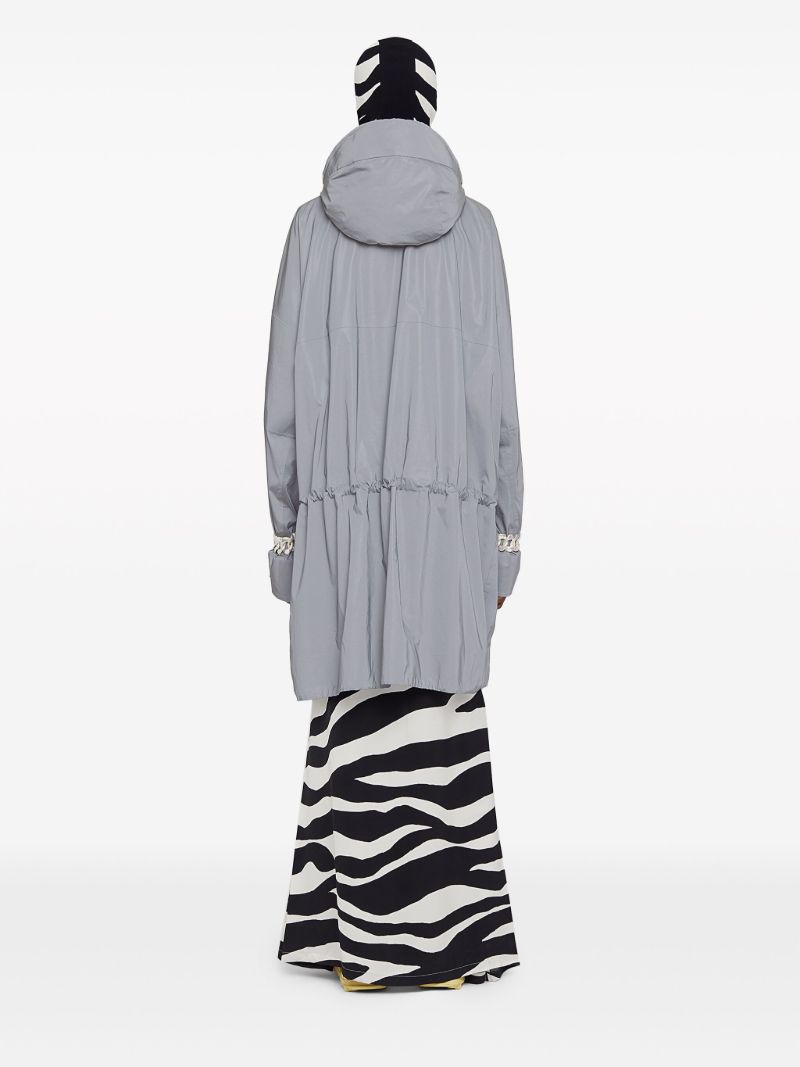 Grey Mid-length Rain Coat