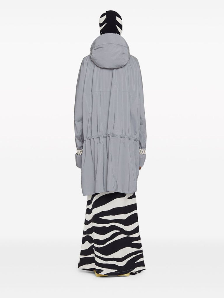 Grey Mid-length Rain Coat