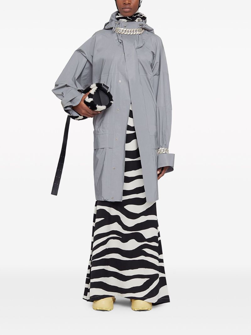 Grey Mid-length Rain Coat