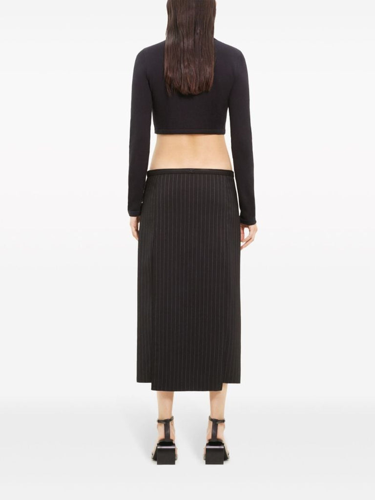 Black Buckled Cropped Cardigan