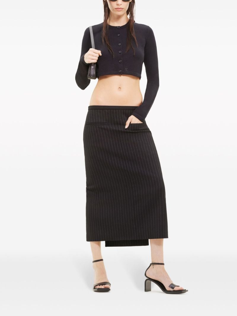 Black Buckled Cropped Cardigan