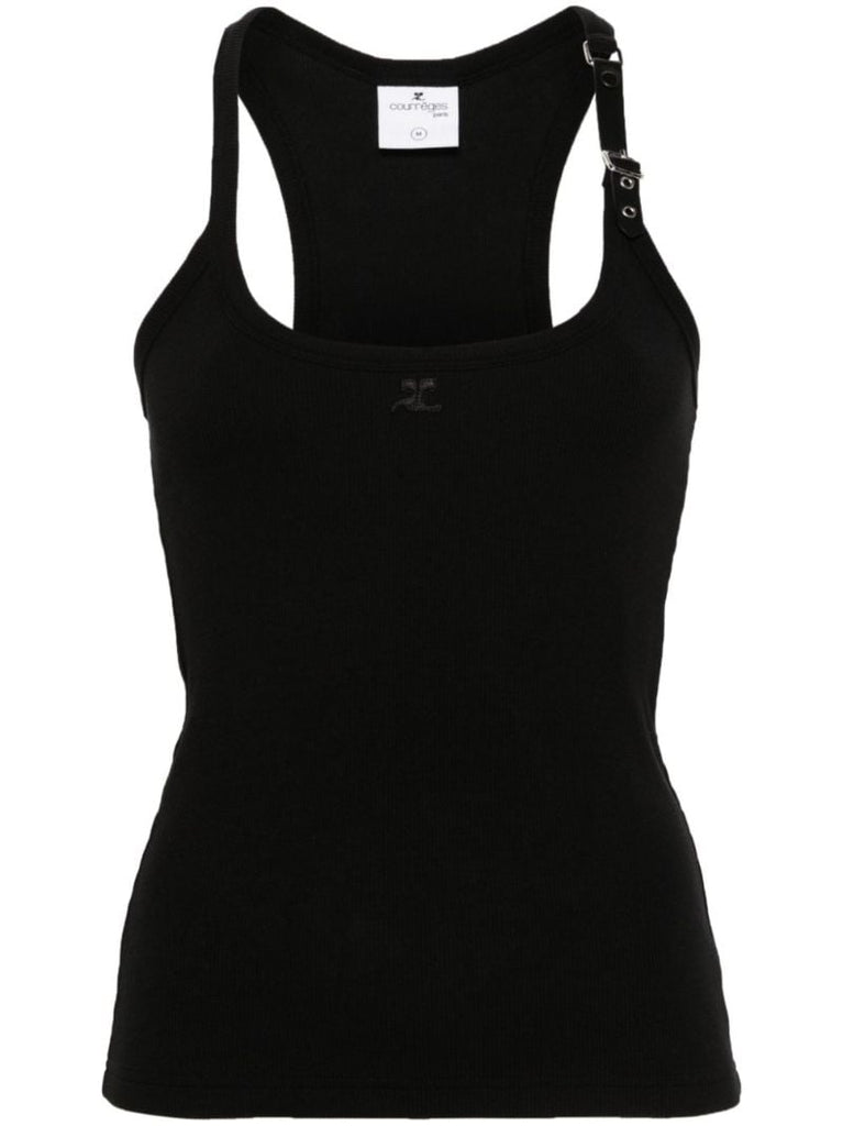 Black Logo-embroidered Vest Top