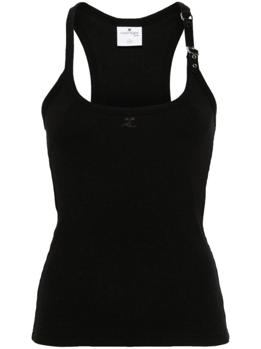 Black Logo-embroidered Vest Top