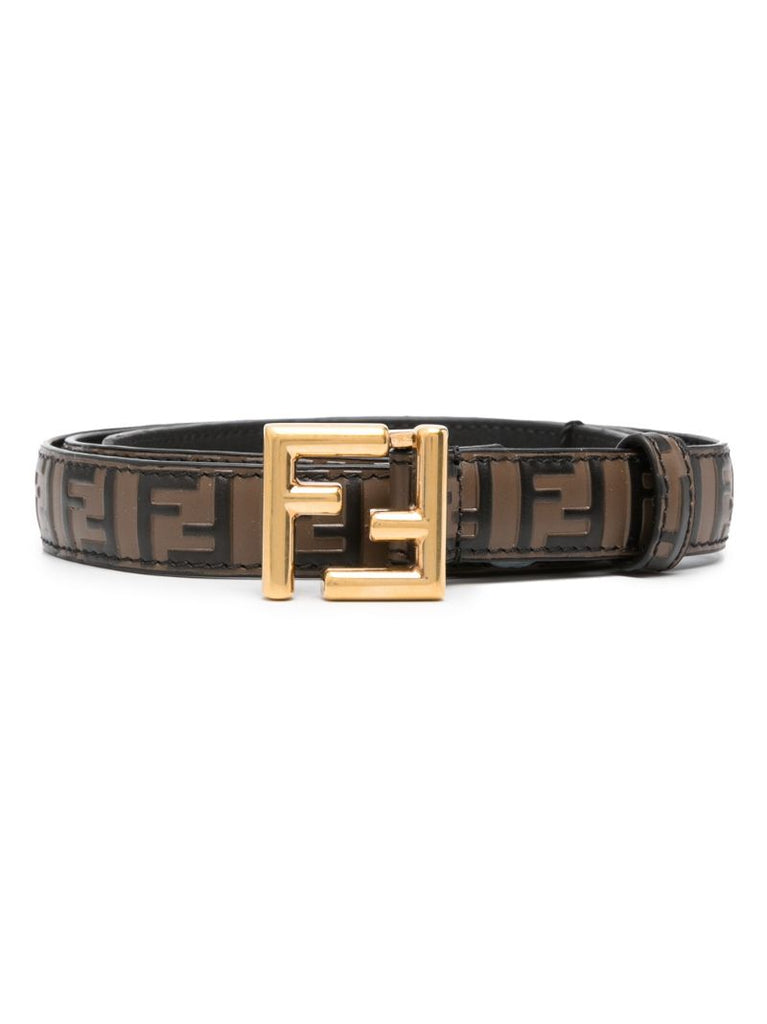 Brown Ff-logo Leather Belt
