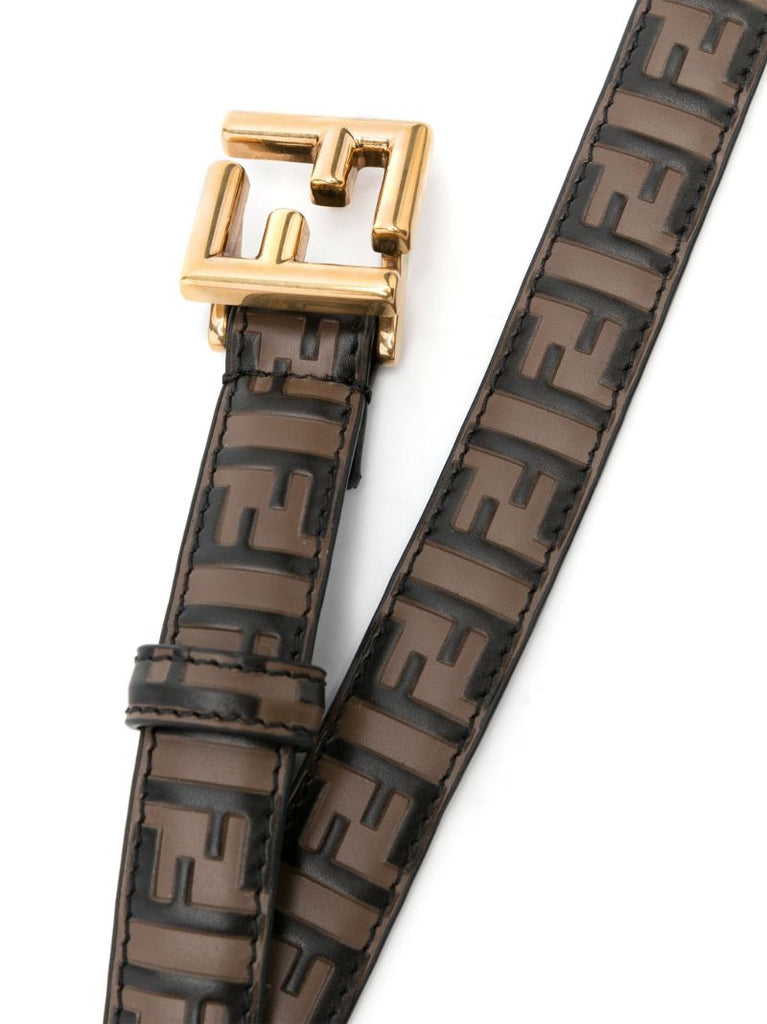 Brown Ff-logo Leather Belt