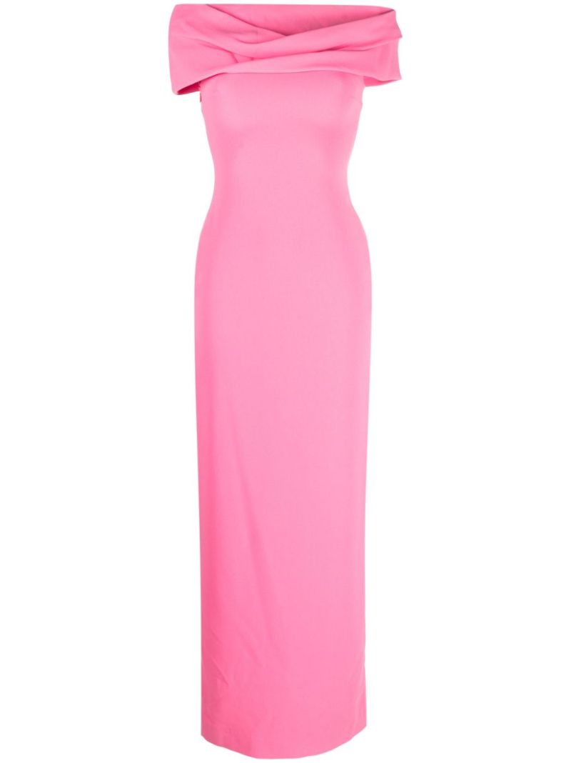 Pink Eva Off-the-shoulder Maxi Dress