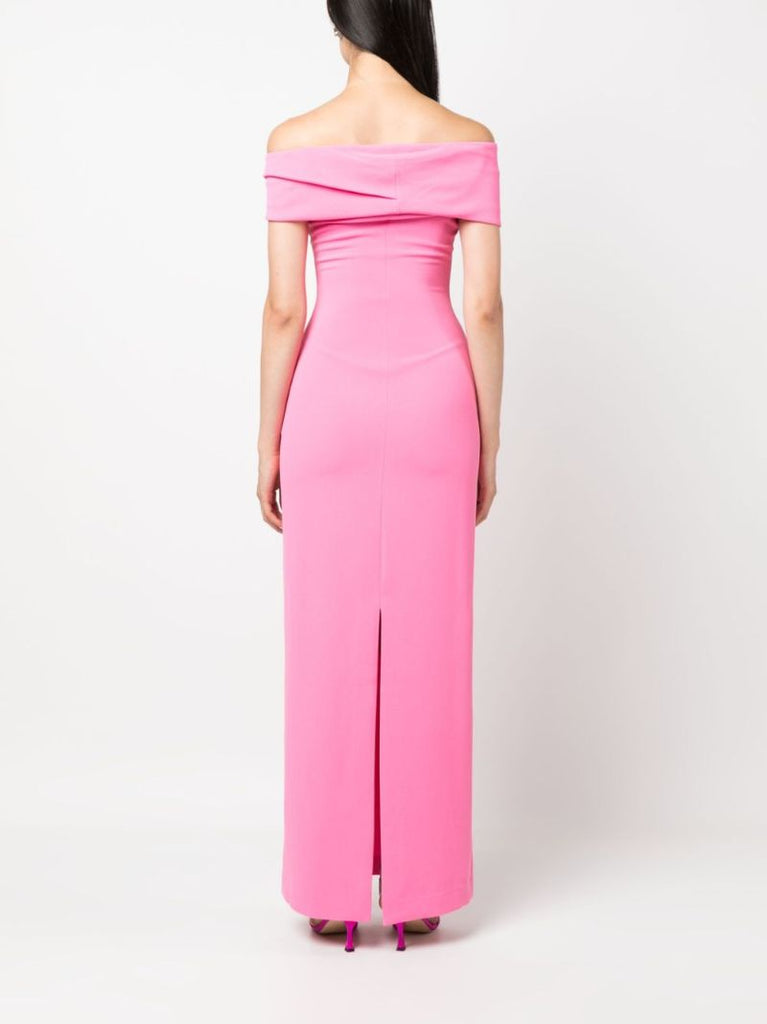 Pink Eva Off-the-shoulder Maxi Dress