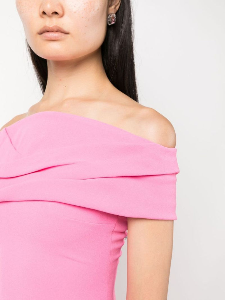 Pink Eva Off-the-shoulder Maxi Dress