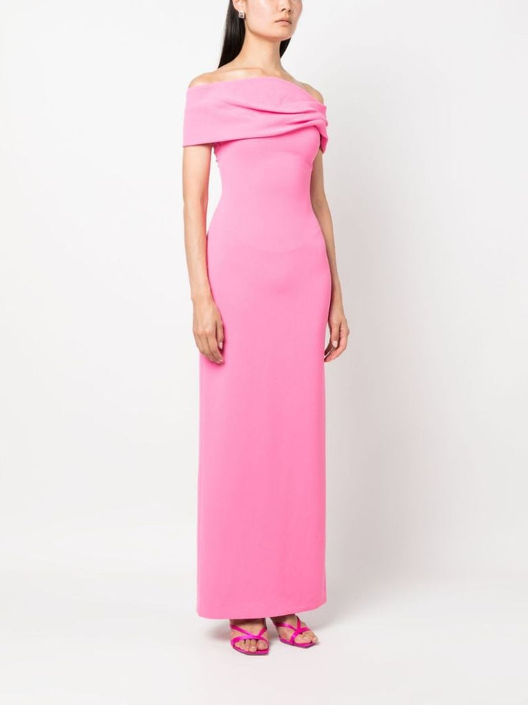 Pink Eva Off-the-shoulder Maxi Dress