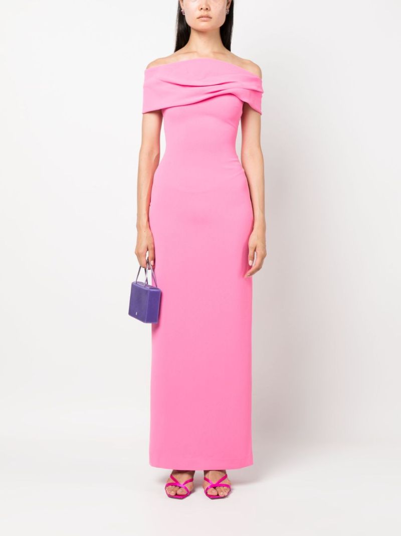 Pink Eva Off-the-shoulder Maxi Dress