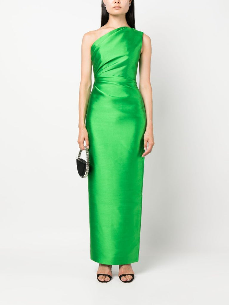 Green Kira Satin Maxi Dress