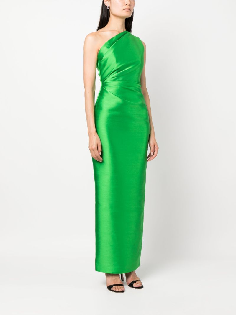 Green Kira Satin Maxi Dress