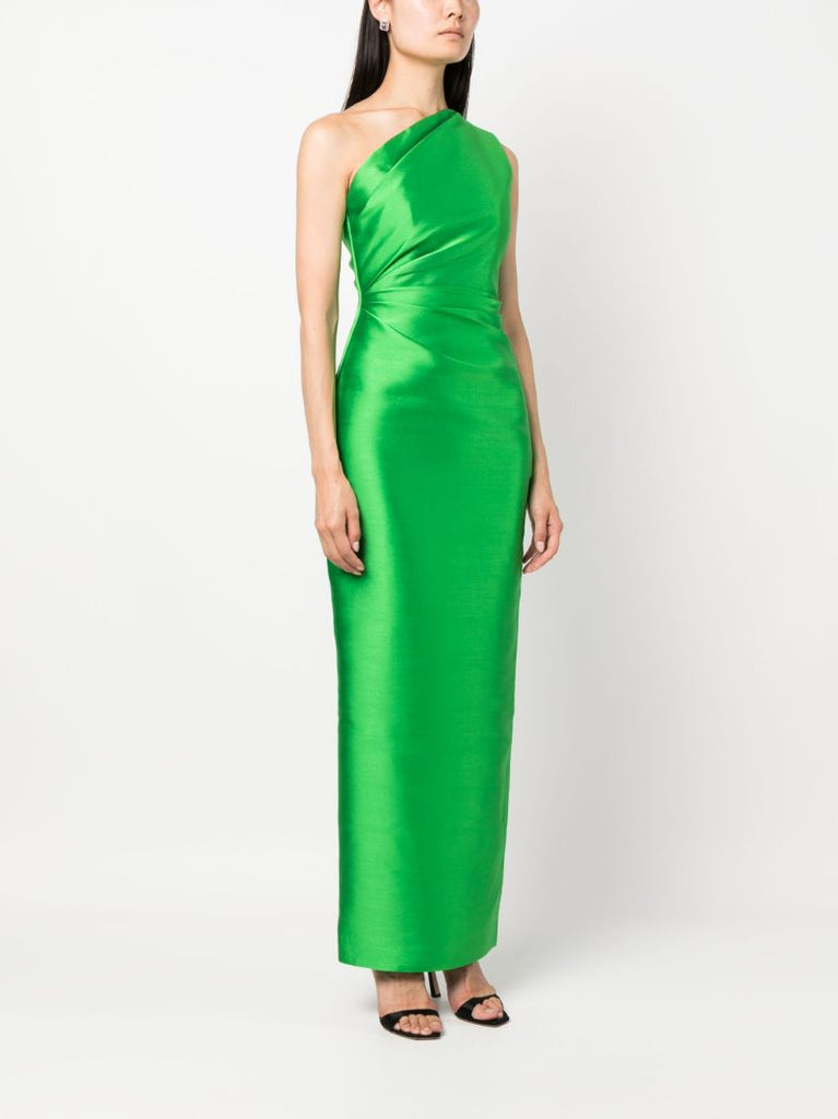 Green Kira Satin Maxi Dress