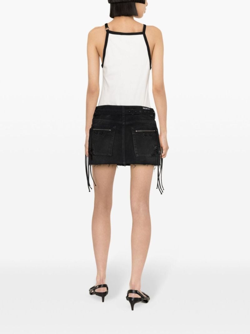 White Buckle-detailed Tank Top