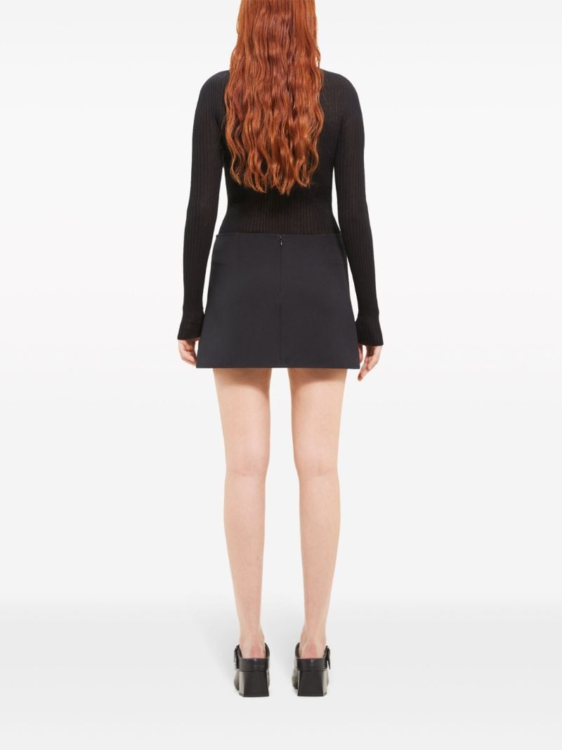 Black Ellipse Buckled Mini Skirt