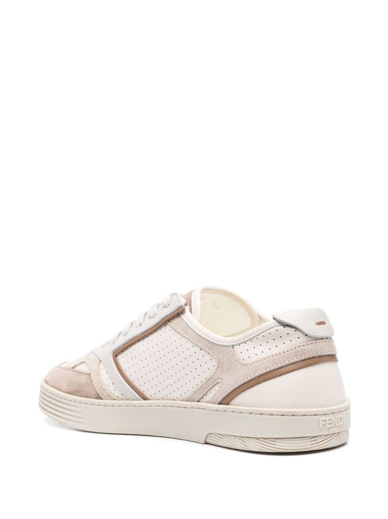 Neutral Fendi Step Leather Sneakers