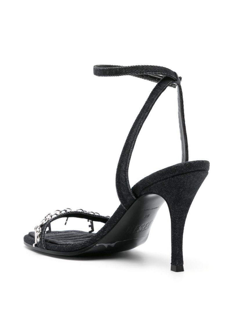 Grey Denim-panelled Sandals