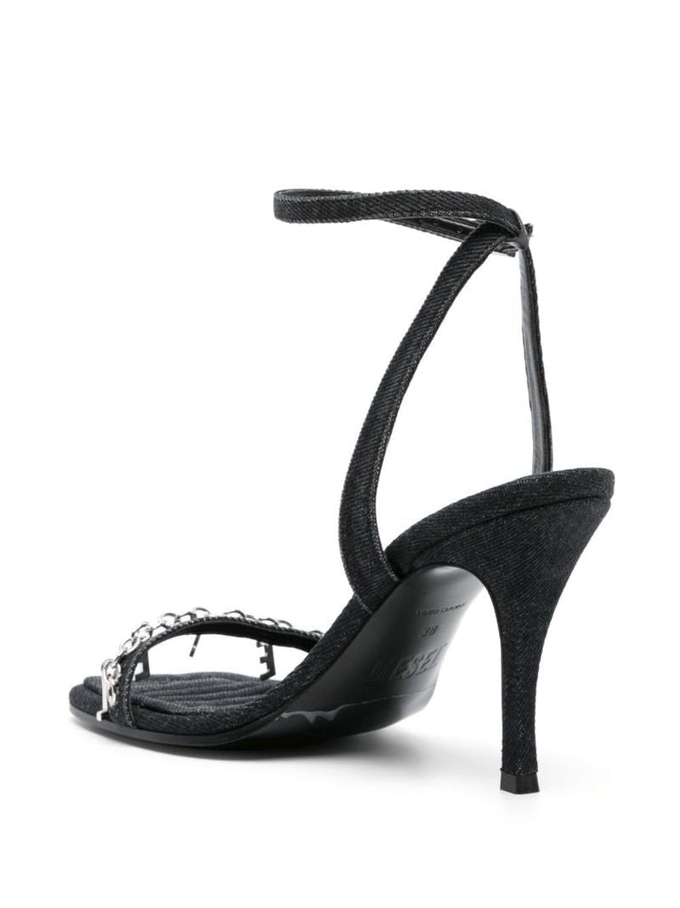 Grey Denim-panelled Sandals
