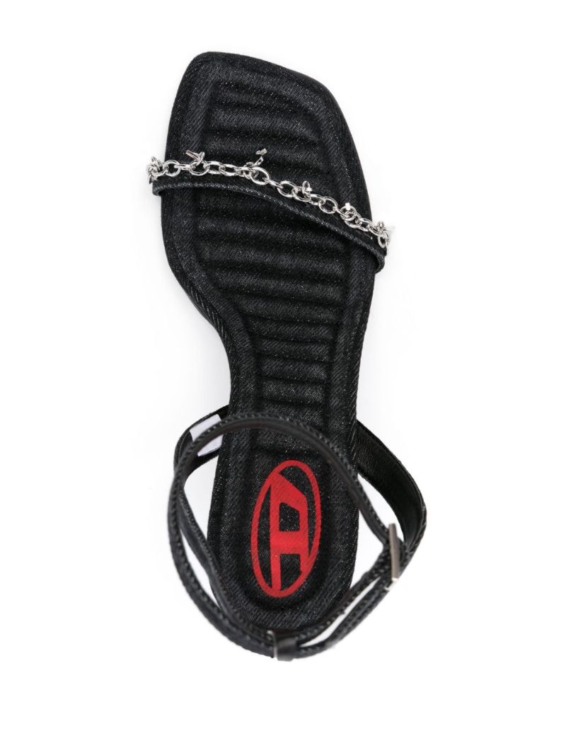 Grey Denim-panelled Sandals