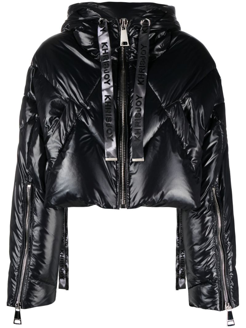 Black Puff Cropped Padded Jacket